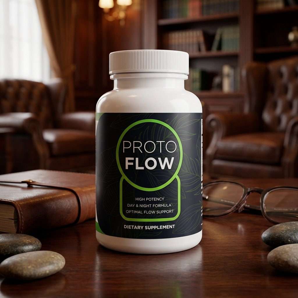 Bottles of ProtoFlow prostate health support capsules