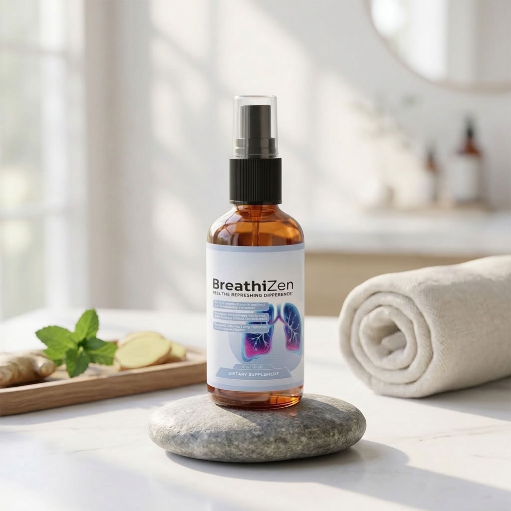 BreathiZen natural respiratory support oral spray bottle
