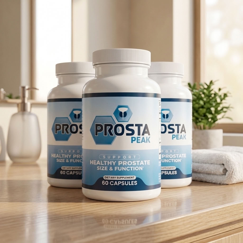 Bottles of Prosta Peak prostate health support capsules