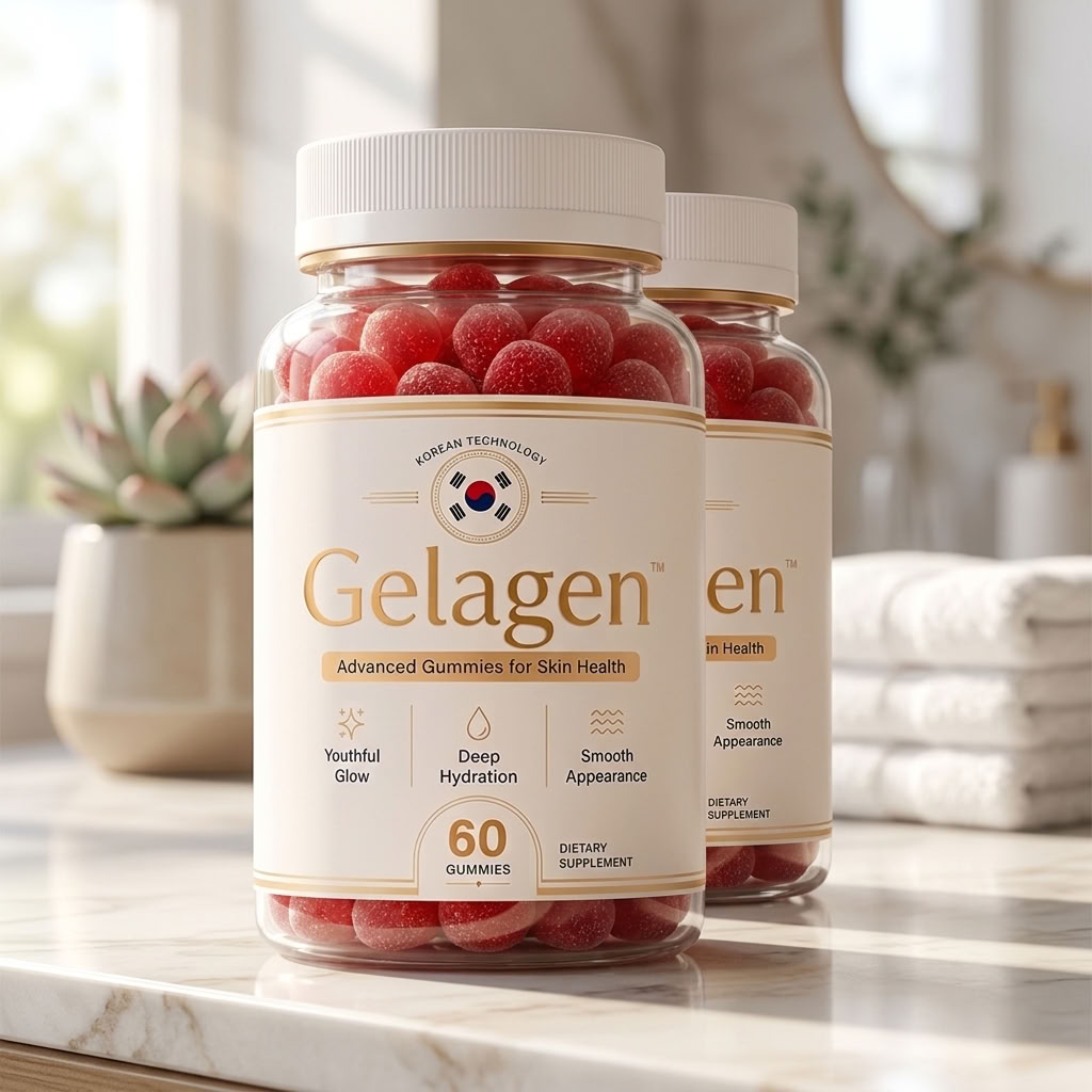 Gelagen natural skin, hair and nail support gummy bottle
